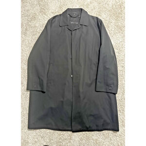 Calvin Klein Men’s Black Overcoat XL Wool Blend Button Front Long Coat